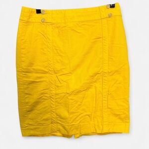 Ann Taylor LOFT Yellow Skirt Size 4 Lined Summer Casual Preppy Career EUC